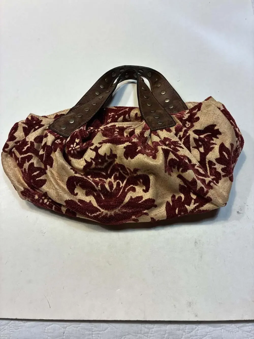 Far Nine Floral Embroidered Velvet and Leather Hobo Bag